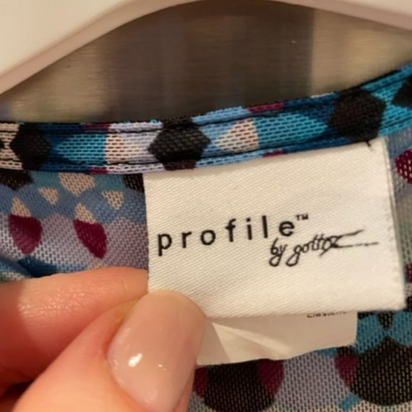 PROFILE BY GOTTEX Swimwear Cover Size L Mesh Colorful Excellent Condition - Picture 3 of 4